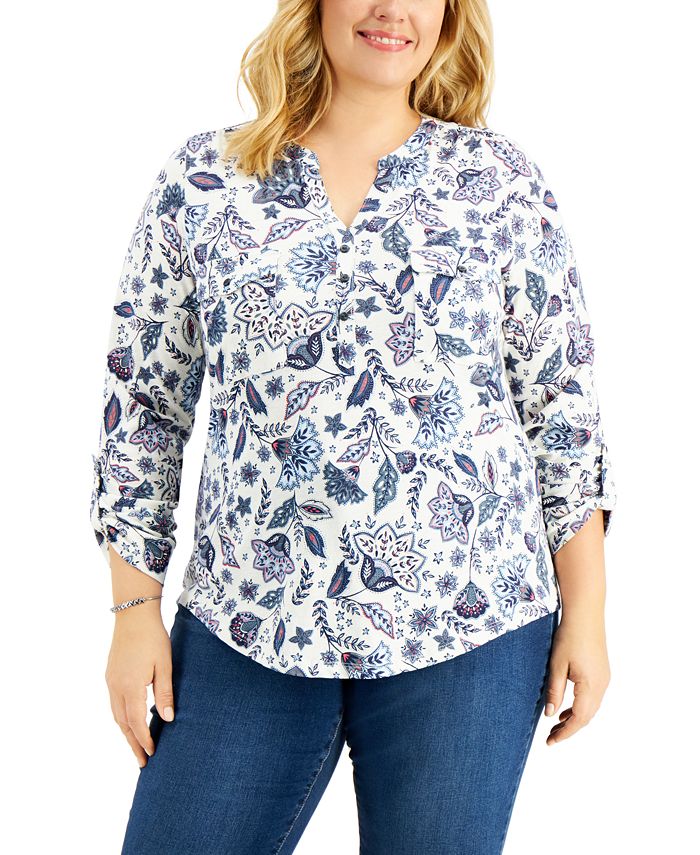 macy's style and co plus size tops