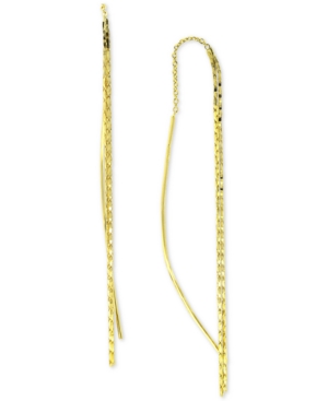 image of Giani Bernini Textured Threader Earrings in 18k Gold-Plated Sterling Silver, Created for Macy-s