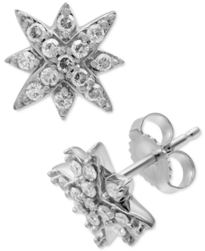 image of Diamond Star Stud Earrings (1/4 ct. t.w.) in 10k White Gold