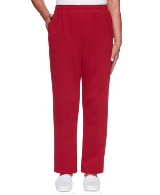 red trousers petite
