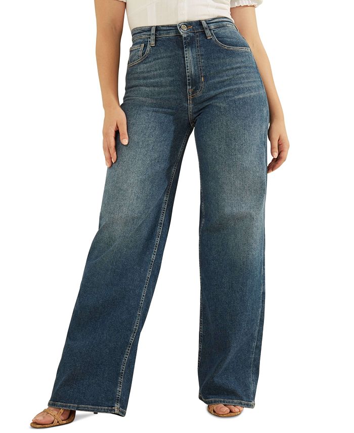 GUESS Wide-Leg Jeans - Macy's