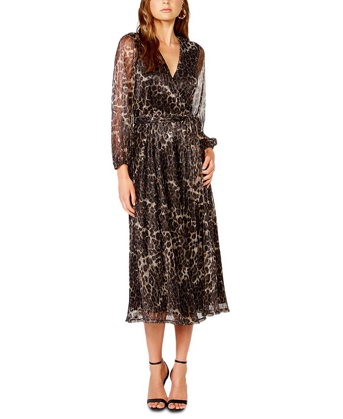 Bardot LeopardPrint Pleated Chiffon Dress Macy's