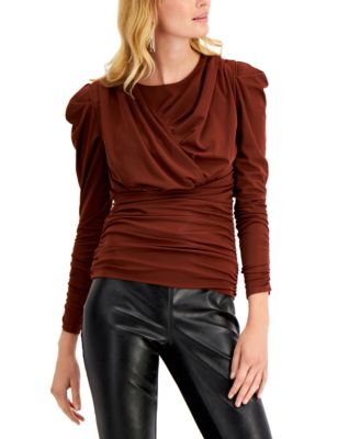 INC Ruched-Front Top, Created for Macy's - Macy's