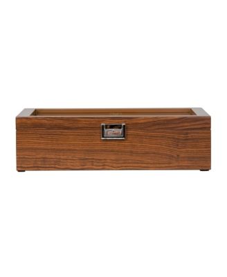 Mele Co. Jayson Glass Top Wooden Watch Box in Mahogany Finish