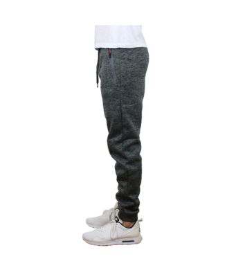 Men's Slim-Fit Marled Fleece Joggers with Zipper Side Pockets
