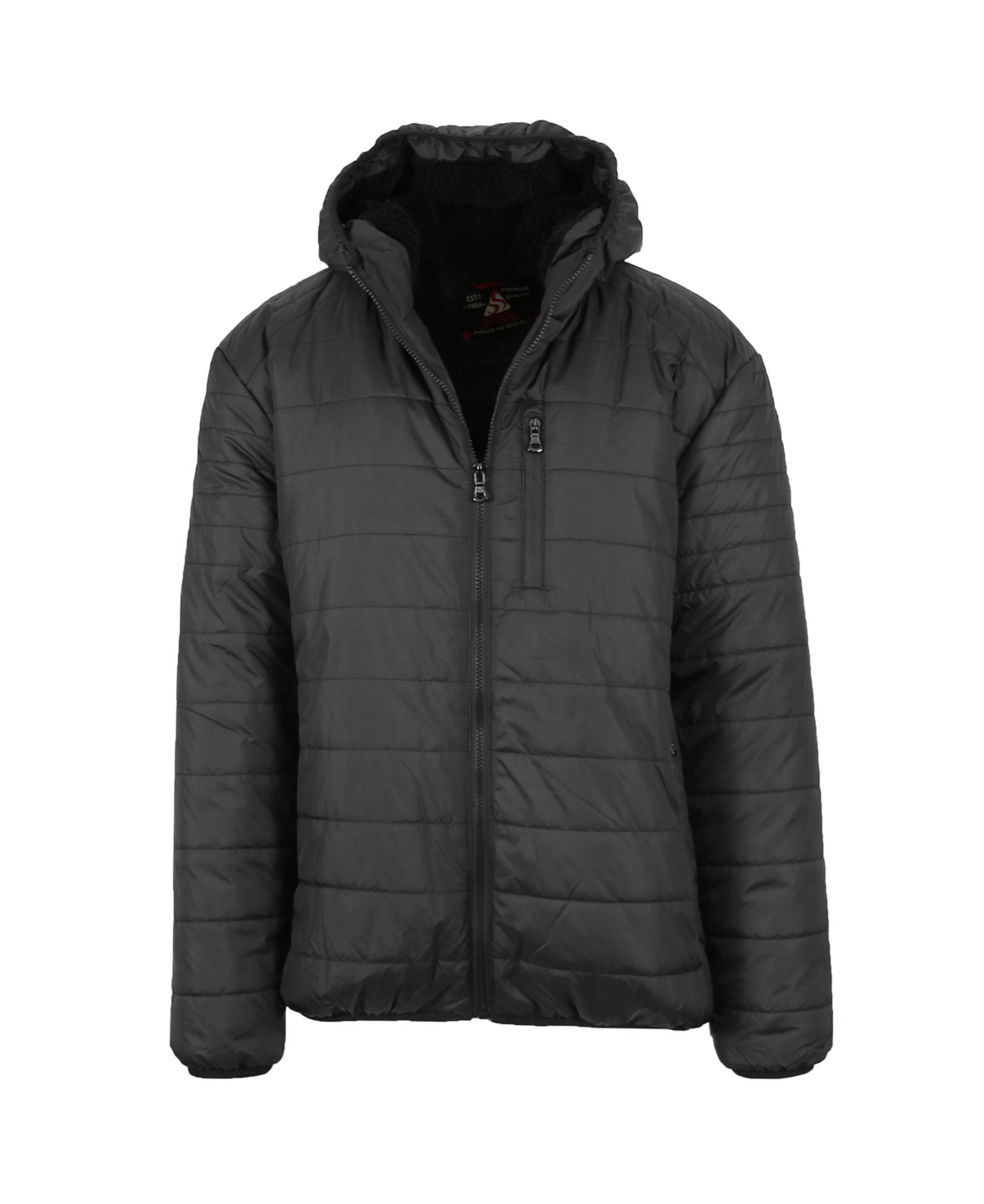 Men's Sherpa Lined Hooded Puffer Jacket - Olive