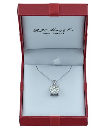 De Beers Forevermark Diamond Halo Pendant Necklace (3/4 ct. t.w.) in 14k  White Gold, 16 + 2 extender - Macy's