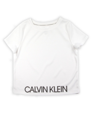 Calvin Klein Performance Big Girls Logo Mesh Tee with Screenprint
