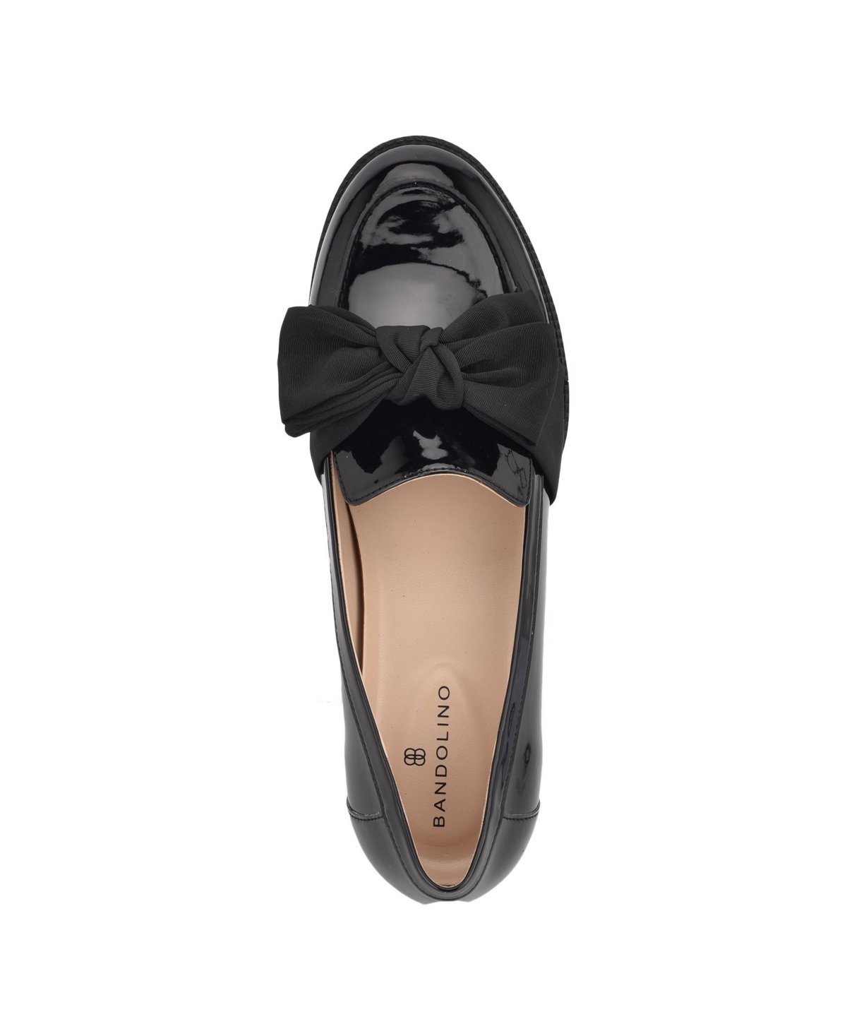 Shop Bandolino Women's Lindio Bow Slip On Tailored Loafers In Black Patent