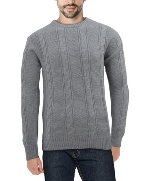 Shop X-ray Men's Cable Knit Sweater In Heather Gray