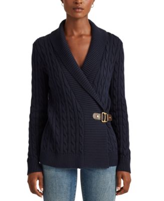 LAUREN Ralph Lauren Womens Plus Size Buckled Cotton Sweater Classic Camel  2X at  Women's Clothing store
