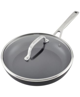 Hard-Anodized Induction Frying Pan with Lid, 10", Matte Black