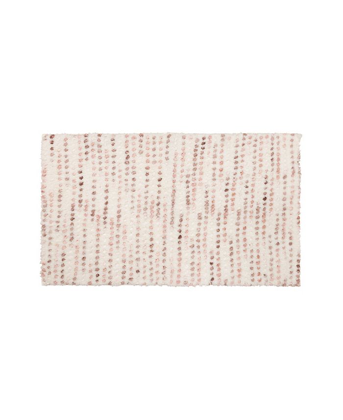 Martha Stewart Collection Cotton Reversible 20" x 32" Stripe Bath Rug Pink Ice 