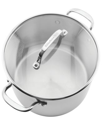 3-Ply Base Stainless Steel 8 Quart Induction Stockpot with Lid