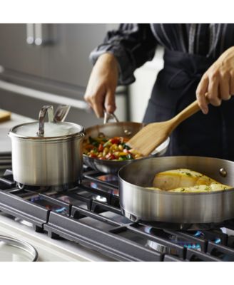 3-Ply Base Stainless Steel 11 Piece Cookware Induction Pots and Pans Set