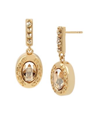 COACH - Signature Logo Stone Bar Drop Earrings