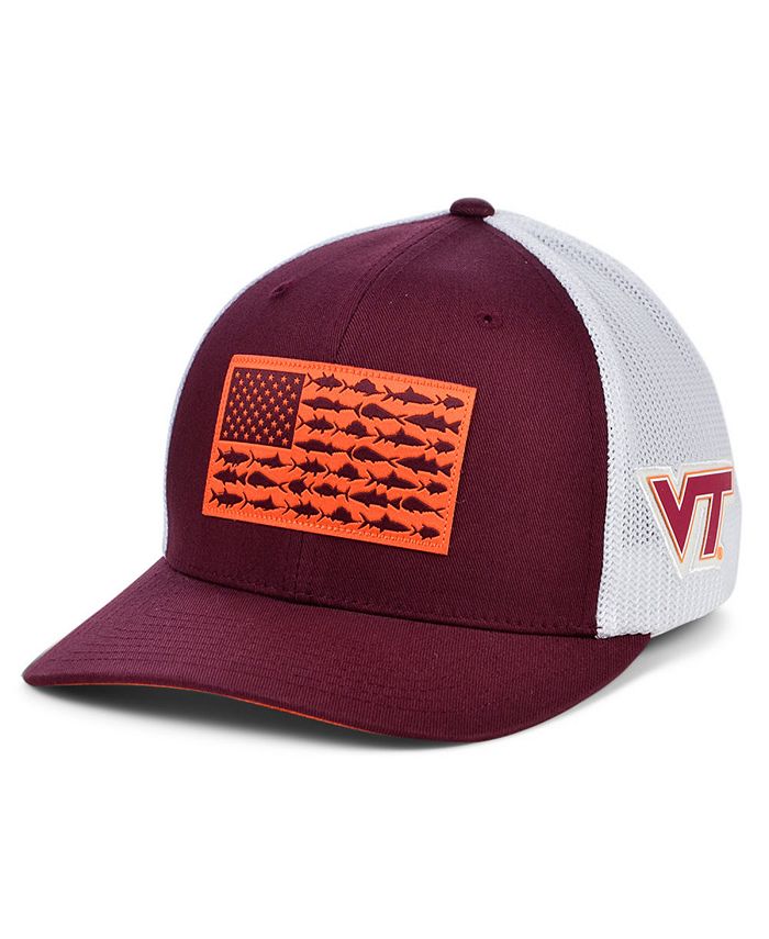 Columbia Virginia Tech Hokies PFG Fish Flag Stretch fitted Cap