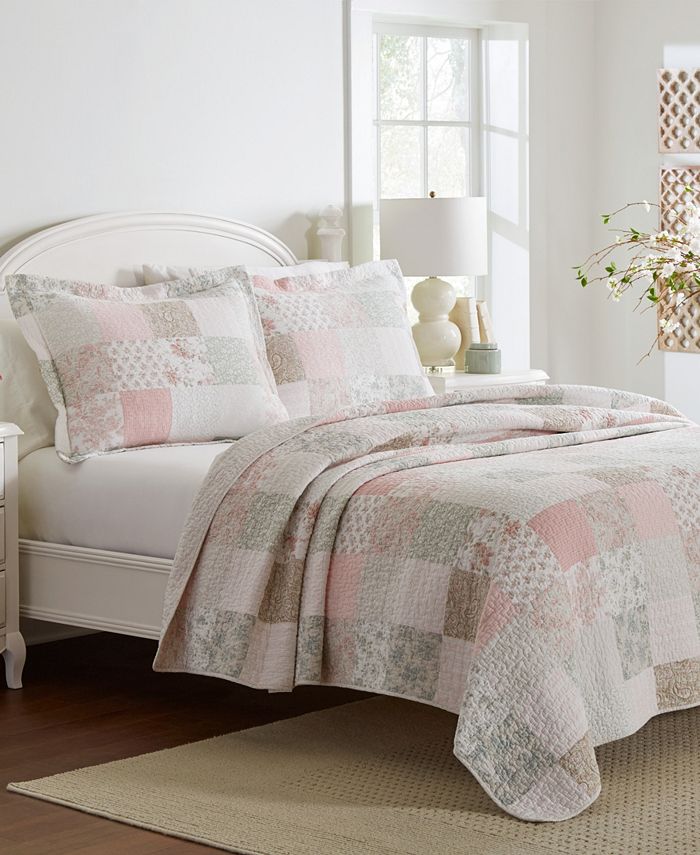 Laura Ashley Celina Patchwork 3Pc. Quilt Set, Full/Queen Macy's