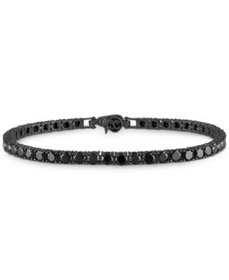 Esquire Men's Jewelry Black Diamond Leather Bracelet