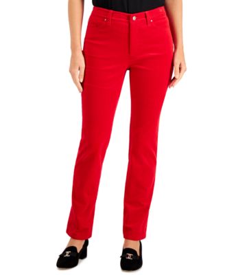 ladies red jeans