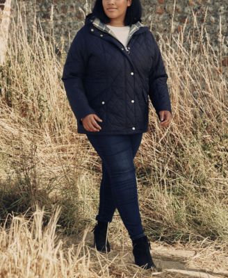 Barbour Plus Size Millfire Hooded Quilted Coat
