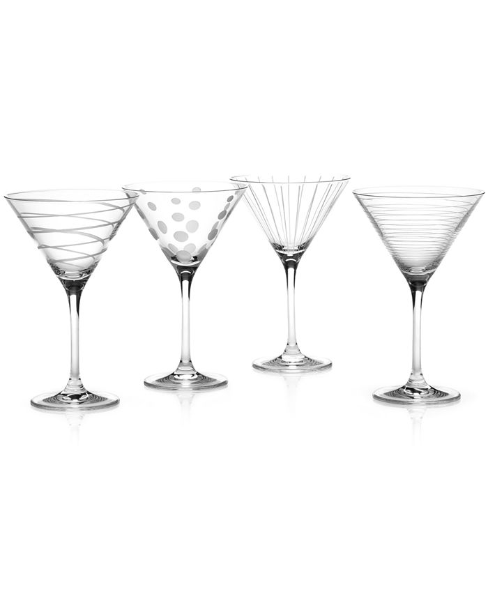 Mikasa Craft 12 Ounce Martini Cosmo Glass 4-Piece Set - Clear