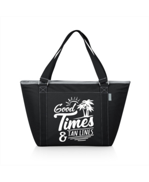 Oniva "good Times" Tan Lines Topanga Cooler Tote Bag In Black