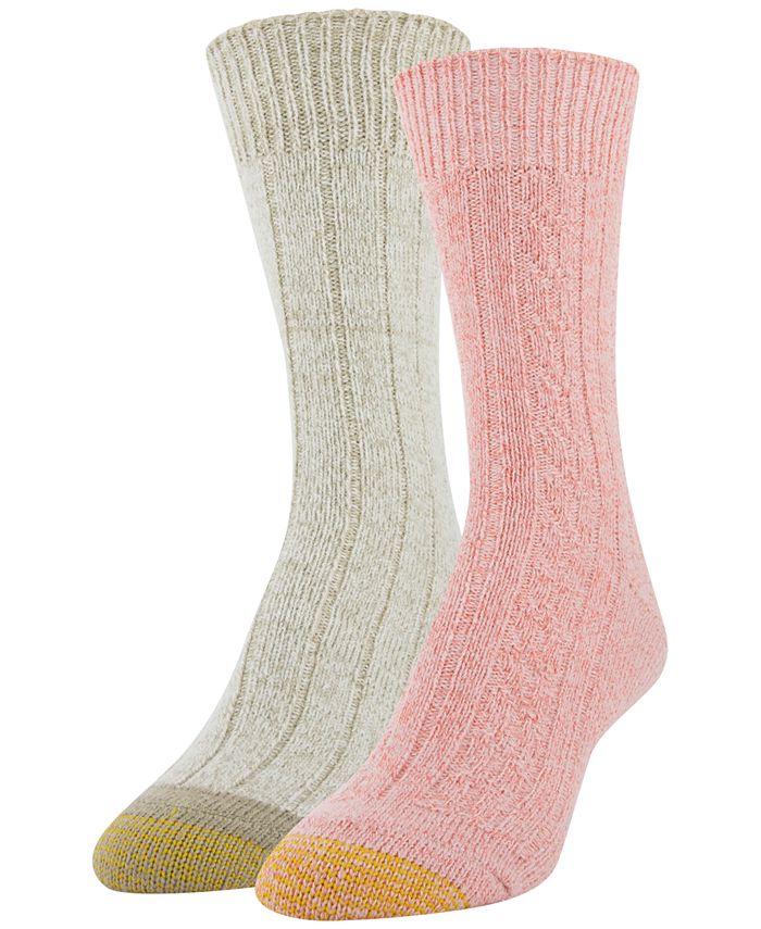 Gold Toe Women's Soft Cable Fuzzy Boot Socks, 2 Pack Macy's