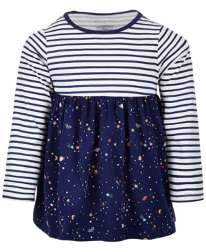 image of First Impressions Toddler Girls Striped Space Cotton Tunic, Created for Macy-s