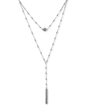 image of Inc Silver-Tone Double Strand Crystal Ball 16
