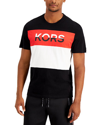 Michael Kors Men's Pieced Colorblocked Logo Graphic T-Shirt, Created ...