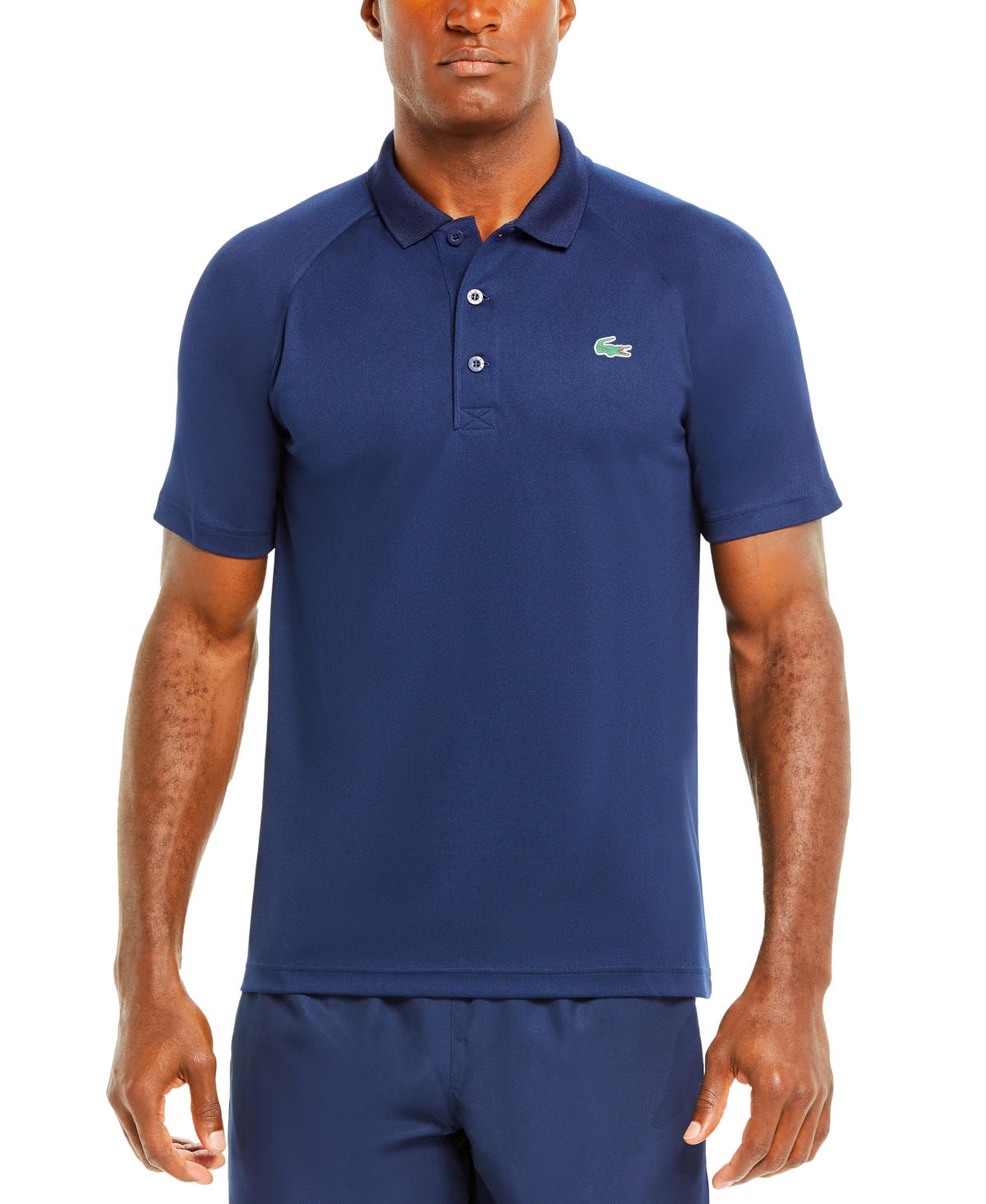 Lacoste Men's  Sport Breathable Run-resistant Interlock Polo Shirt In Navy Blue
