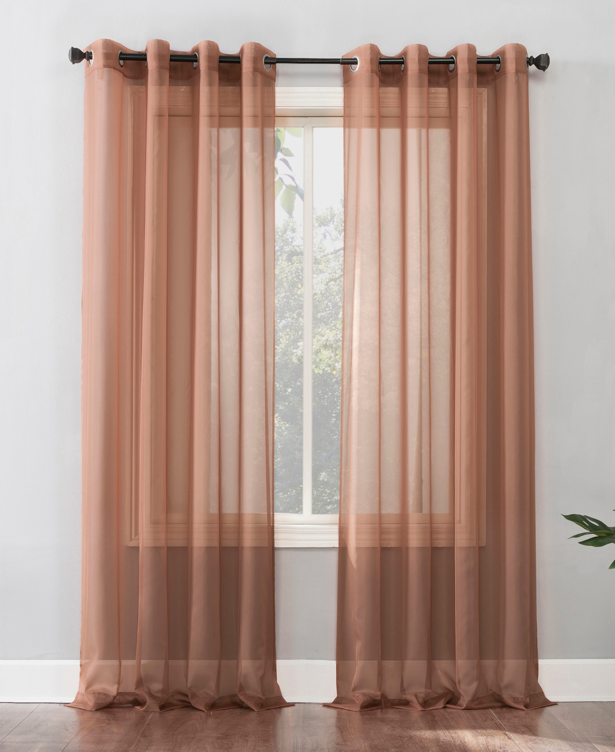 Sheer Voile Grommet Curtain Panel - Silver