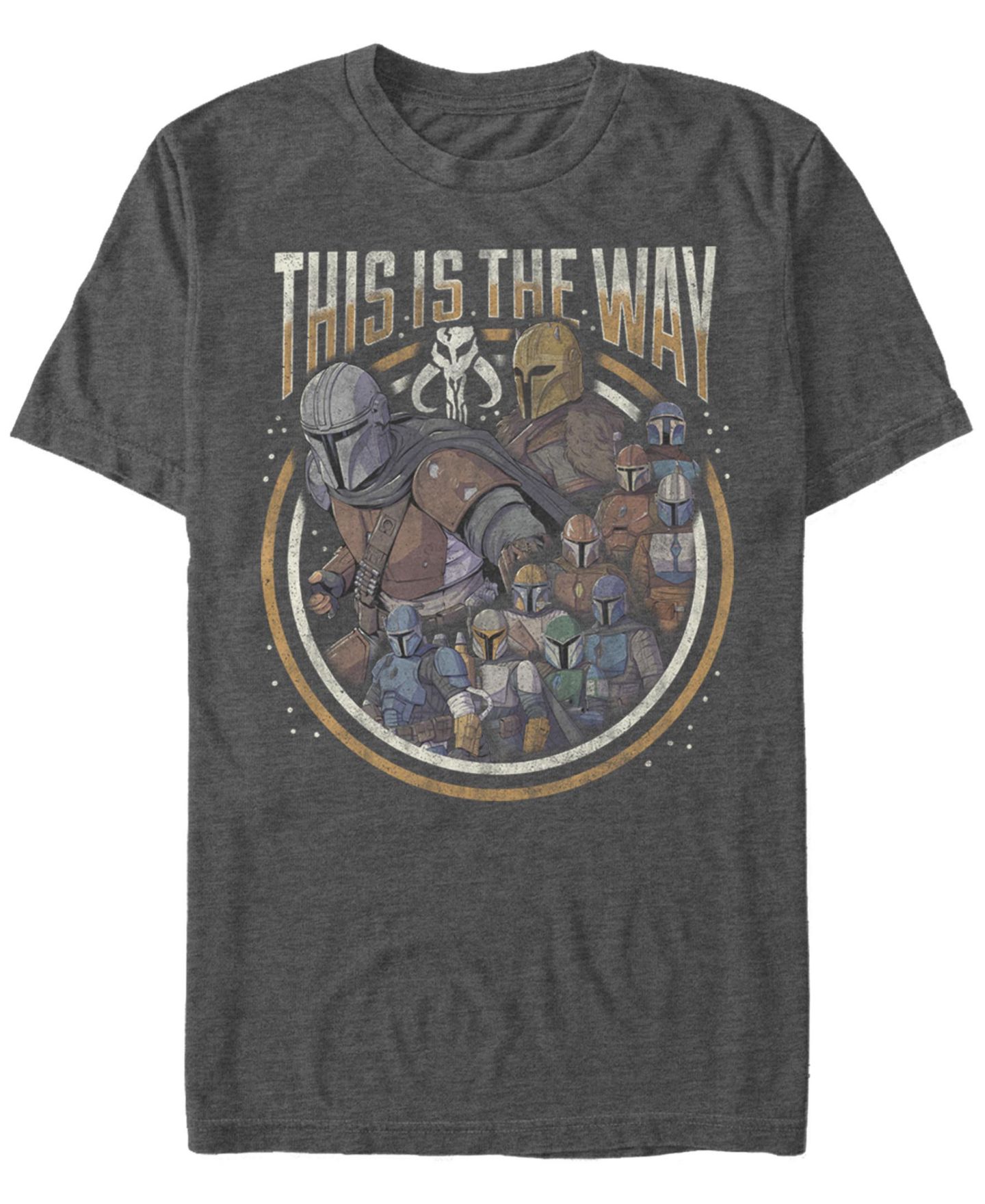 Мужская футболка Fifth Sun Star Wars Mandalorian The Way Group Short Sleeve, цвет: Угольный меланжевый — фото 1
