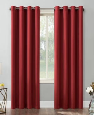 Sun Zero Saxon 54" X 95" Blackout Curtain Panel In Red