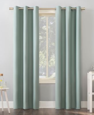 Sun Zero Cyrus Thermal Blackout Grommet Top Curtain Collection In Linen