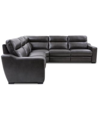Gabrine 5-Pc. Leather Sectional with 3 Power Headrests
