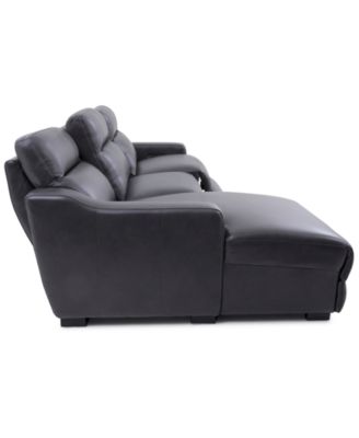 CLOSEOUT! Gabrine 3-Pc. Leather Sectional with 1 Power Headrest and Chaise