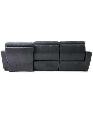 Gabrine 3-Pc. Leather Sectional with 2 Power Headrests & Chaise, Created for Macy's