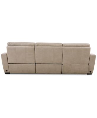 Gabrine 3-Pc. Leather Sectional with 2 Power Headrests & Chaise, Created for Macy's