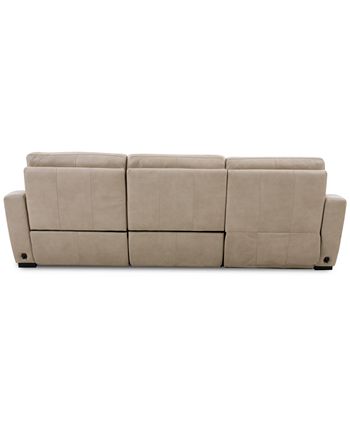 Furniture - Gabrine 3-Pc. Leather Sectional with 2 Power Headrests & Chaise