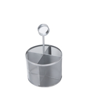Mind Reader 4 Section Round Steel Mesh Utensil Holder with Handle