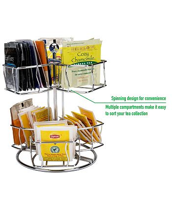 Mind Reader - Lazy Susan Tea Holder, Carousel Holds 60 Tea Bags
