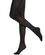 Style Essentials by Hanes Opaque Shaper Tights, Black, M/L