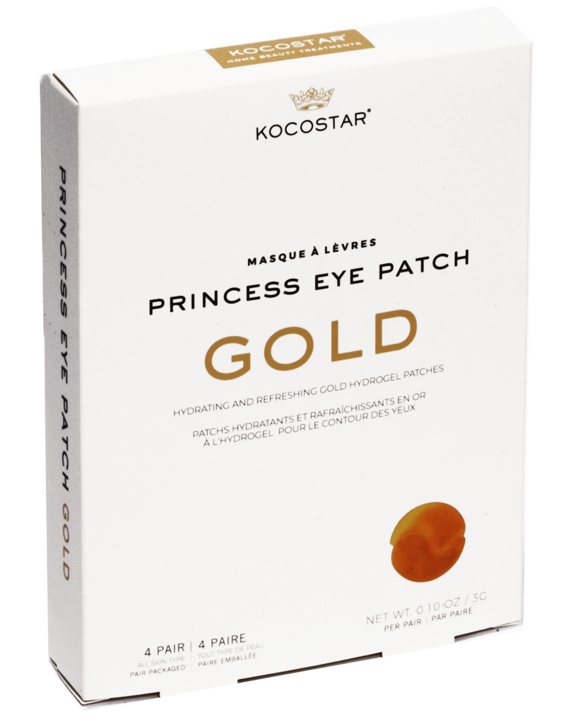 Kocostar Princess Eye Patch, Gold-Tone, 4 Pairs