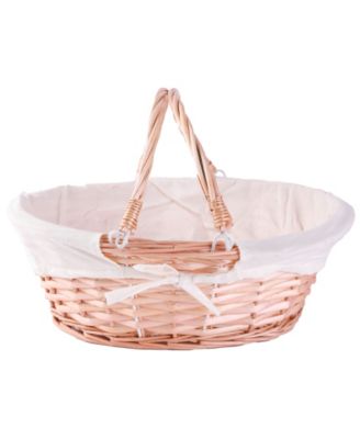 Oval Willow Basket with Double Drop Down Handles