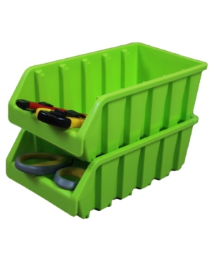 Vintiquewise Plastic Storage Stacking Bins Set of 2