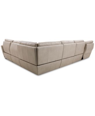 Gabrine 6-Pc. Leather Sectional with 2 Power Headrests & Chaise, Created for Macy's