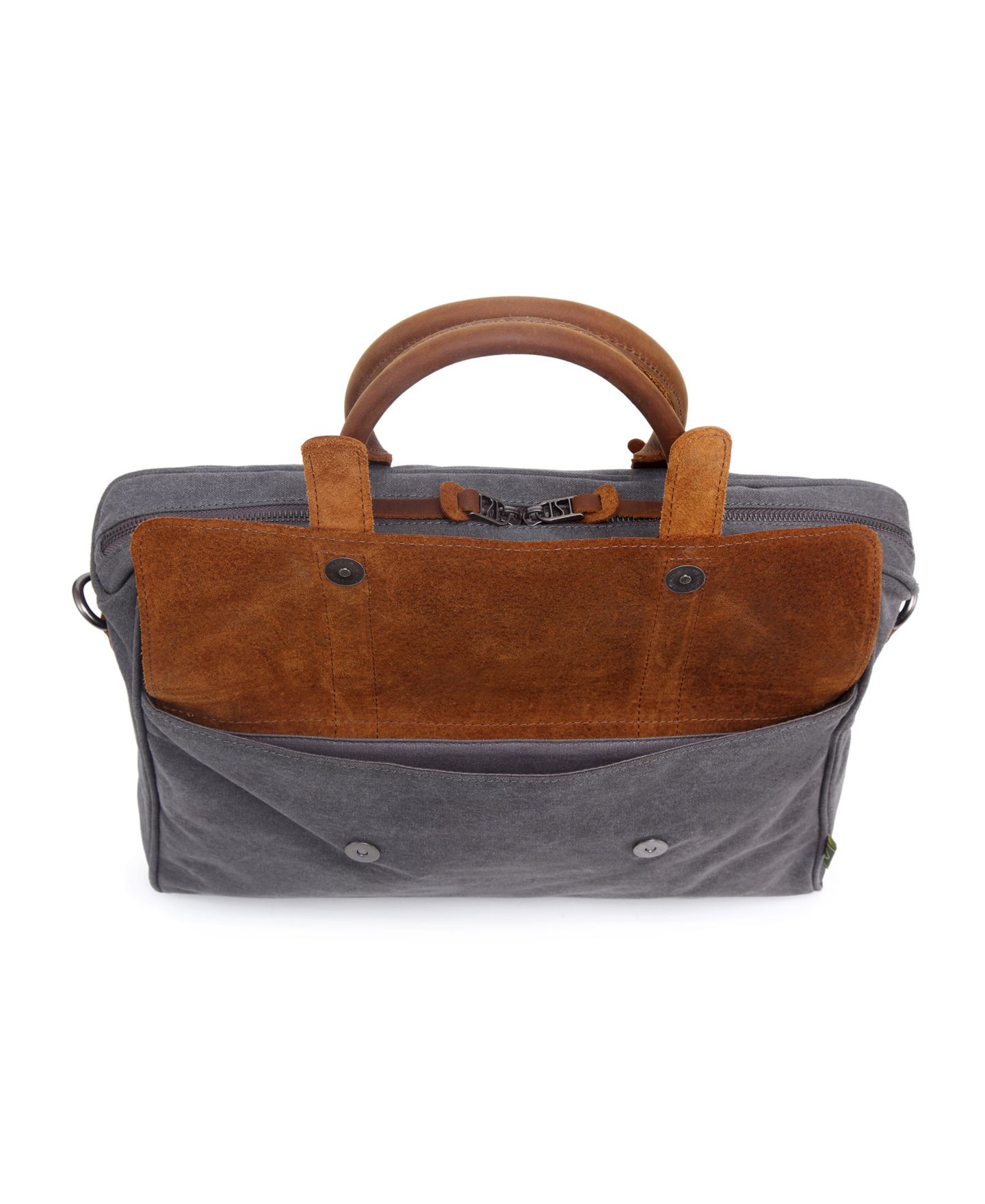 Женские портфели TSD BRAND Canvas Valley Hill Computer Brief Bag, цвет: Серый — фото 9