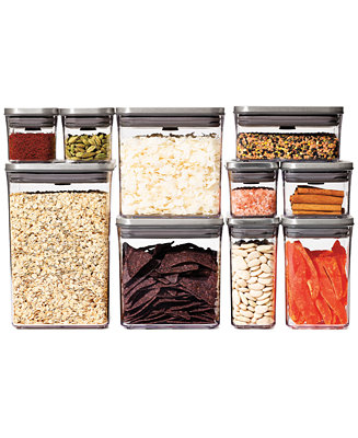 OXO Steel Pop 12-Pc. Food Storage Container Set with Scoop & Labels & Reviews - Kitchen Gadgets - Kitchen - Macy's